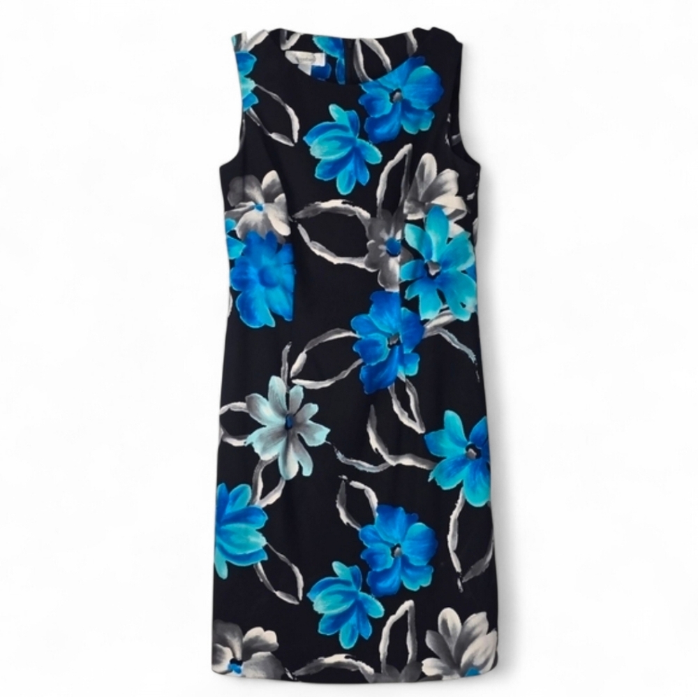 Dressbarn Floral Sleeveless Midi‎ Sheath Dress Size 4